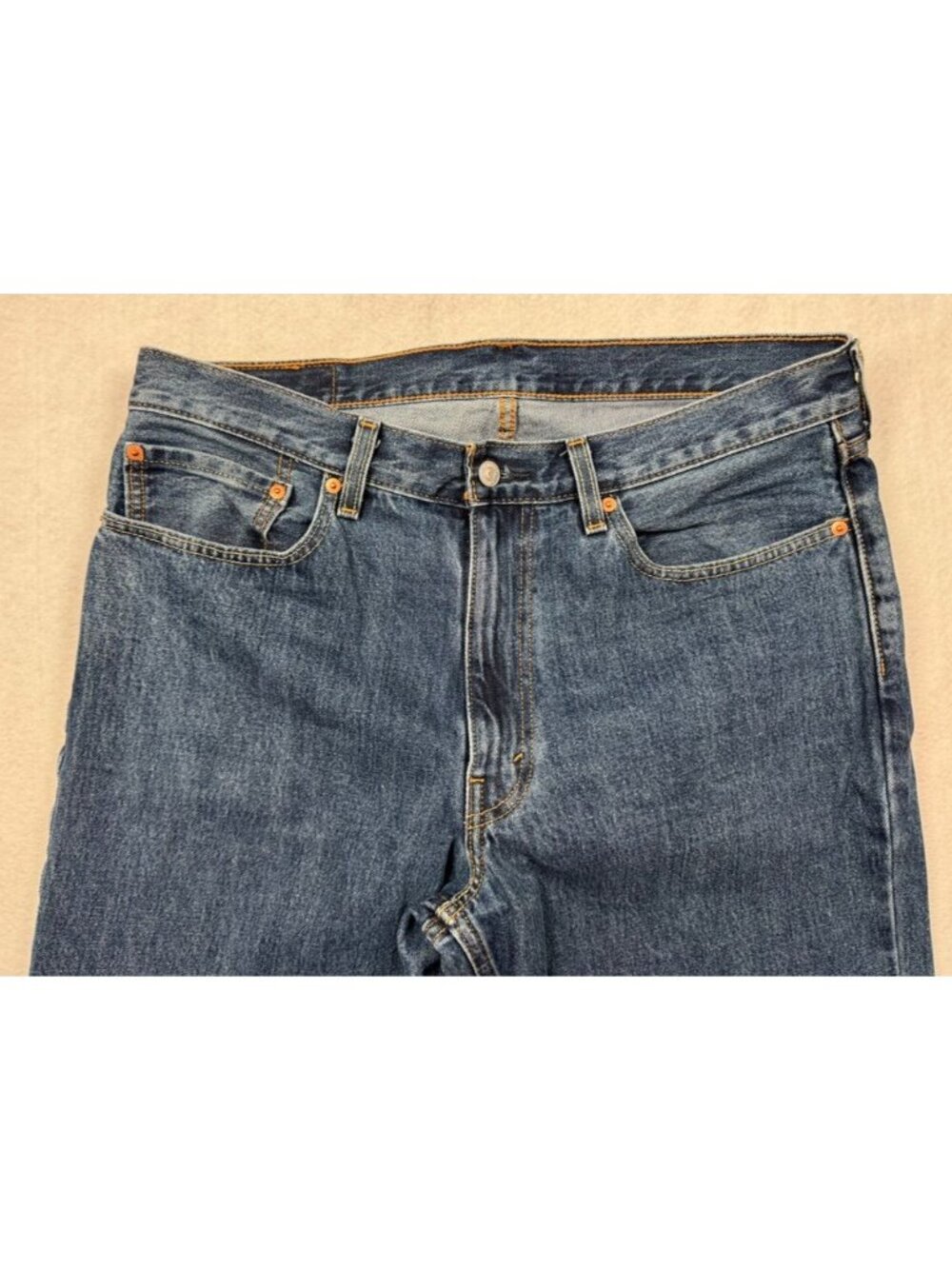 Levi's 550 Relaxed Fit Men's Jeans 100% Cotton Blue Dark Wash Mens Size 36 x 38 - Picture 4 of 9
